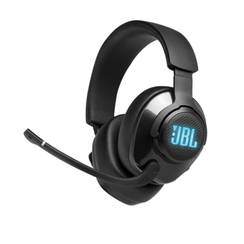 JBL Quantum 400 - Wired over-ear gaming headset with game-chat balance dial, JBL QuantumSURROUND and DTS, Voice focus directional flip-up mic and memory foam ear cushions (Black)