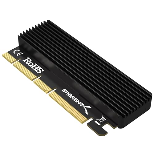 SABRENT M.2 NVMe SSD to PCIe X16/X8/X4 Adapter Card with Aluminum Heatsink, Easy Install, Supports 2230/2242/2260/2280, Not Compatible with SATA or PCIe x1 (EC-PCIE)
