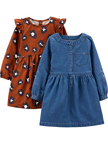 Simple Joys by Carter's Baby and Toddler Girls' 2-Pack Long-Sleeve Dress Set
