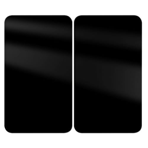 (-47%) WENKO Herdabdeckplatte Universal Mod. Schwarz, höhenverstellbar für alle Herdarten, Schneidebrett und Spritzschutz, Glas, 30 x 52 cm, 2-teilig