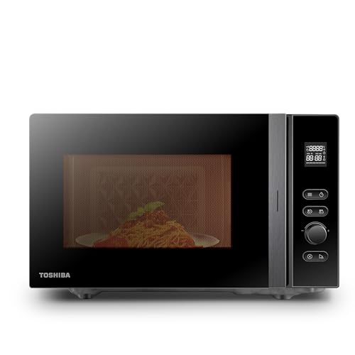 (-28%) Toshiba MV-AM20T(BK) Mikrowelle/Solo-Mikrowelle/ 20 L/ 800 W/ 5 Leistungsstufen/ 12 Automatikprogramme/Emaille Innenraum/einfach zu reinigen/Auftaufunktion/Glasdrehteller (24,5 cm) /Schwarz