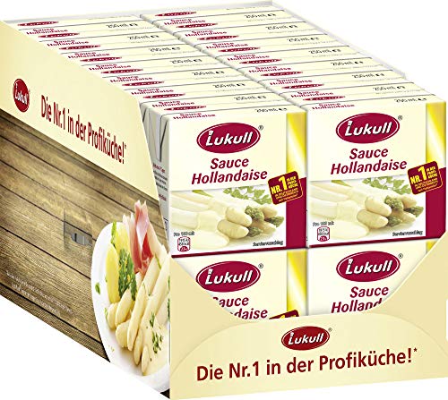 ⚡ BLITZDEAL (-69%) Lukull Sauce Lukull Hollandaise besonders cremige Sauce zu Spargel, Gemüse, Fleisch und Fisch, 250 ml tafelfertige Sauce 12 Stück
