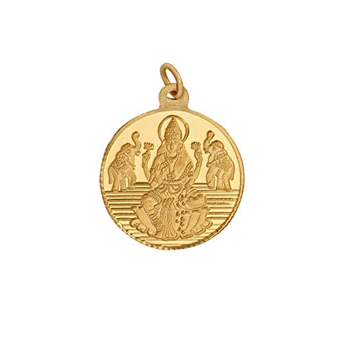 2 Gram Round Lakshmi 24k (999) Gold Pendant (without hook)
