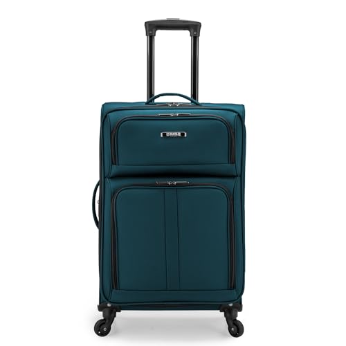 U.S. Traveler Anzio Softside Expandable Luggage Spinner, 26 Inch, Teal