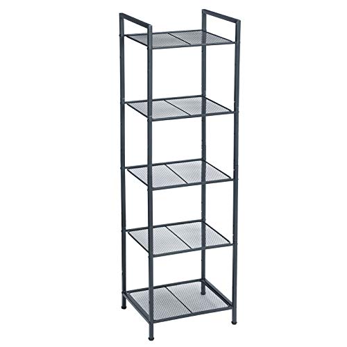 SONGMICS 5-Tier Storage Rack Simple Yet Solid This shelf is a simple design but can store quite a