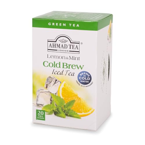 Ahmad Tea Lemon & Mint Cold Brew | Green Tea - 20 Teabag Sachets