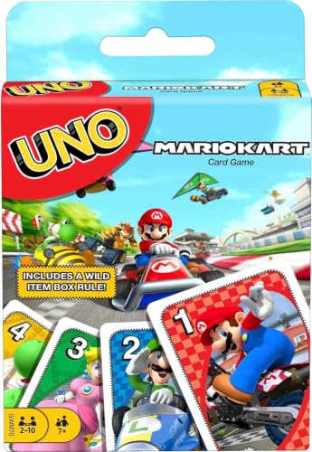 Mattel Games UNO Mario Kart Card Game for Kids, Adults, Families & Parties with Special Rule for 2 to 10 Players