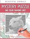 Beautiful Animals Mystery Puzzle One Color Diamond Lines: One Color Adult Coloring Book For Relaxation and Stress Relief (Fun One Color Mystery Image Puzzles)