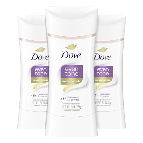 Dove Even Tone Antiperspirant Deodorant for Uneven Skin Tone Restoring Powder Sweat Block for All-Day Fresh Feeling 2.6 oz 3 Count