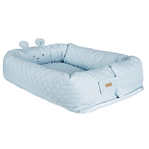 (-38%) roba Babylounge 'roba Style', mit Bärengesicht 'Benny', hellblau, Wickelauflage