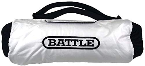 Battle Sports Football Hand Warmer – Water Repellent Hand Warmer Pouch with Pockets, Adjustable Waist Strap, Velcro Breakaway Safety System for Cold Weather Performance - Adult, White