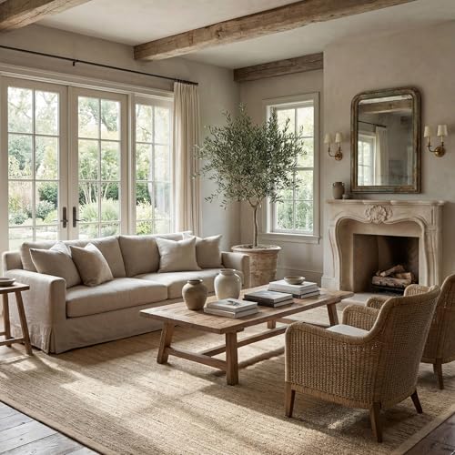 nuLOOM 12x18 Elijah Seagrass Area Rug, Beige, Solid Farmhouse Style, Cotton Bordered, Basketweave, Natural Fiber, For Bedroom, Dining Room, Living Room, Hallway, Office, Kitchen, Entryway