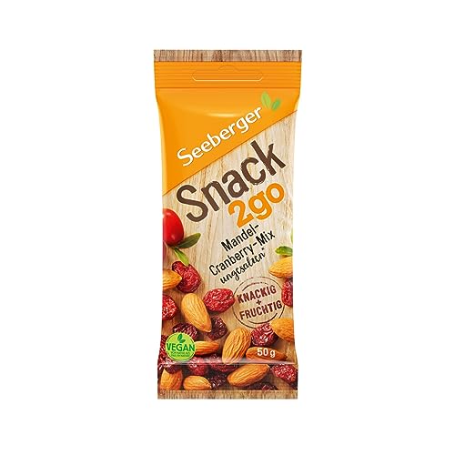 🔥 SELTEN SO GÜNSTIG (-49%) Seeberger Snack2go Mandel-Cranberry-Mix, ohne Salzzusatz, vegan (12 x 50 g)