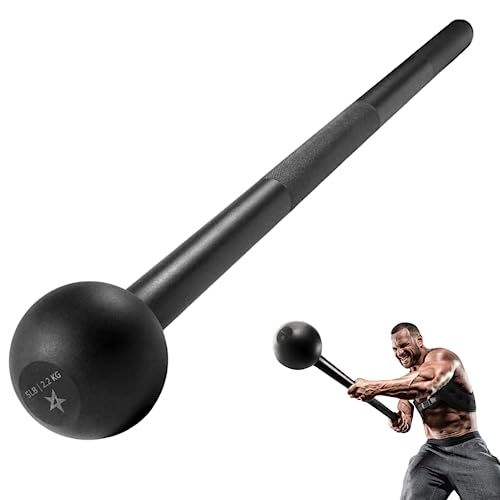 Yes4All Steel Mace Bell for Strength Training, Shoulder, Grips & Forearms Workouts - 5 Pounds A. Black 5lbs