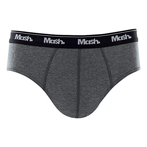 Cueca Slip Alg Liso Elast, Mash, Masculino, Cinza Mescla Escuro, M