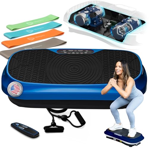 Lifepro Waver Mini Vibration Plate for Lymphatic Drainage – Whole Body Vibrating Platform Exercise Machine for Muscle Toning & Recovery with Remote & Resistance Bands, Max Load 260 lb