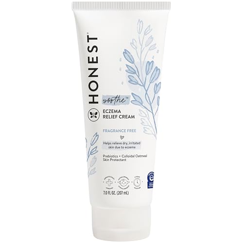 The Honest Company Eczema Soothing Therapy Cream and Skin Protectant Naturally Derived Gentle for Baby Prebiotics Colloidal Oatmeal 7 oz