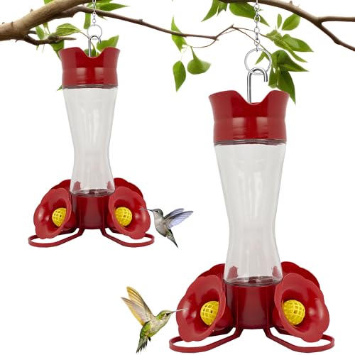 Perky-Pet 203CPBN-2 Glass Hummingbird Feeders for Outdoors with Perches, Ant Moat, Bee Guards - Pack of 2