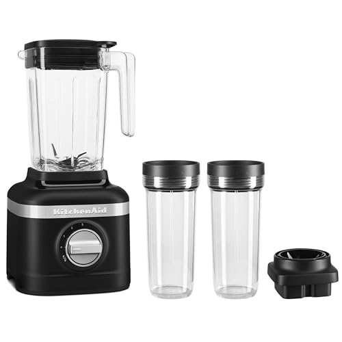KitchenAid K150 3 Speed Ice Crushing Blender with 2 Personal Blender Jars - KSB1332Y - Black Matte
