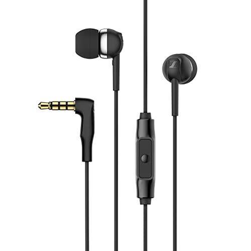 Sennheiser CX 80S Fones de ouvido intra-auriculares com controle remoto inteligente de um botão – Preto