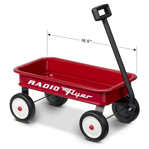 Radio Flyer 16.5 Inch Kids Wagon (Amazon Exclusive), Toy Wagon for Kids, Rolling Cart, Carts with Wheels, for Ages 1.5+ Years