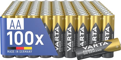 (-18%) VARTA Batterien AA, 100 Stück, Power on Demand, Alkaline, 1,5V, Vorratspack in umweltschonender Verpackung, ideal für Computerzubehör, Smart Home Geräte