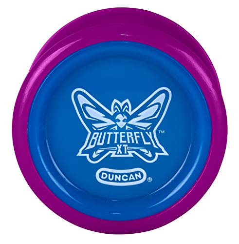 Duncan Toys Butterfly XT Yo-Yo with String, Ball Bearing Axle and Plastic Body, String Trick Yo-Yo, Purple with Blue Cap