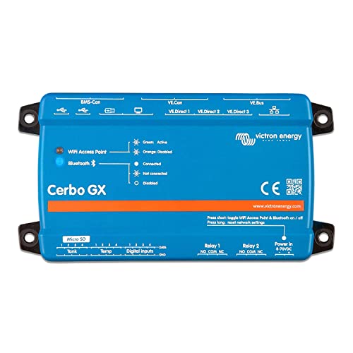 Victron Energy Cerbo GX for System Monitoring and Control - Remote Access and Control with Victron Remote Monitoring (VRM) & VictronConnect App - Compatible with Marine MFD's
