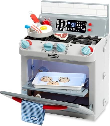 Little Tikes First Oven Realistic Pretend Play Appliance for Kids, Play Kitchen with 11 Accessories and Realistic Cooking Sounds, Unique Toy Multi-Color, Ages 2+