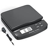 Amazon Basics Digital Postal Shipping Scale with Tare Function, AC Adapter, 65 lb Capacity, 0.1 oz Readability, LCD Display, Black