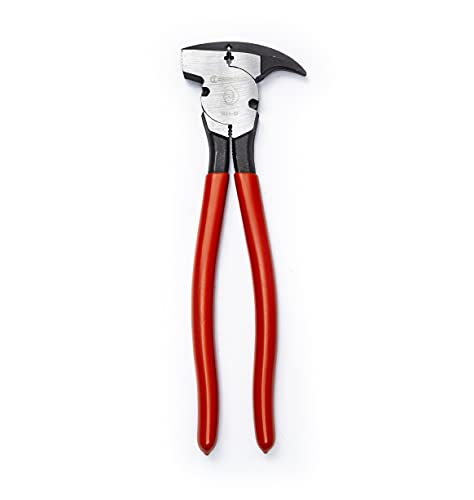 Crescent Dipped Handle, Heavy-Duty Solid Joint Fence Tool Pliers - Premium Wire Cutter & Staple Puller - 193410CVNN-05-10", Red