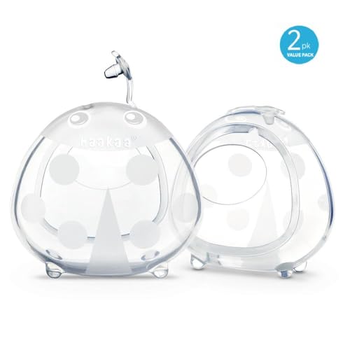 haakaa Ladybug Milk Collector Wearable Milk Collector Ladybug Breastmilk Collector Breastfeeding Milk Catchers Breast Milk Savers 2.5oz/75ml 2 PCS