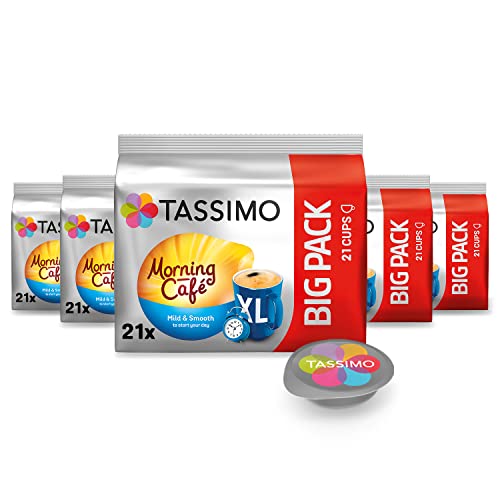 (-27%) Tassimo Kapseln Morning Café XL Mild & Smooth, Big Pack, 5 x 21 Pads, 105 Kaffeekapseln