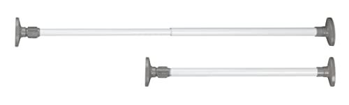 WENKO Herkules Telescopic Clamp Rail, Powder coated metal, White/Grey, 8 x 47-80 x 4.5 cm