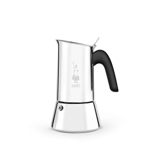 (-29%) Bialetti - Neue italienische Espressomaschine Venus Induction aus Edelstahl, geeignet für alle Arten von Tellern, 4 Kaffeetassen (170 ml), Silber