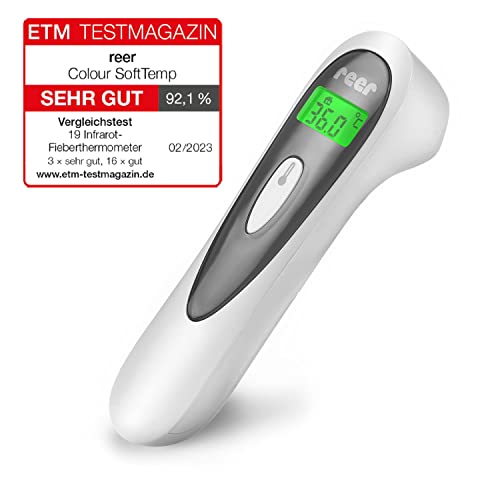 (-49%) Reer Colour SoftTemp 3in1 Infrarot-Fieberthermometer fürs Baby mit optischem Fieber-Warner weiß