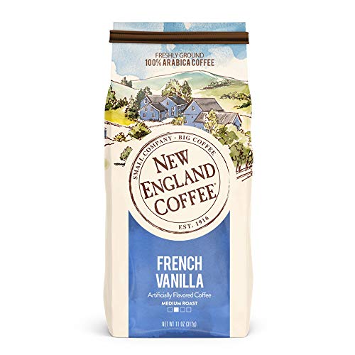 New England Coffee French Vanilla Medium Roast Ground Coffee, 11oz Bag (Pack of 3)
