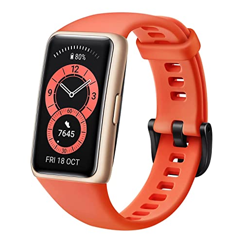 🔥 SELTEN SO GÜNSTIG (-32%) HUAWEI Band 6, 1,47 Zoll FULLVIEW OLED-Display, 96 Trainingsmodi, bis zu 2 Wochen Akkulaufzeit, Proaktives Gesundheits-Monitoring, 5ATM, SpO2-Sensor, Herzfrequenzmessung, Amber Sunrise