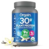Orgain Organic 30g Plant Protein – Vanilla, with EAAs & BCAAs, 2.01 lb