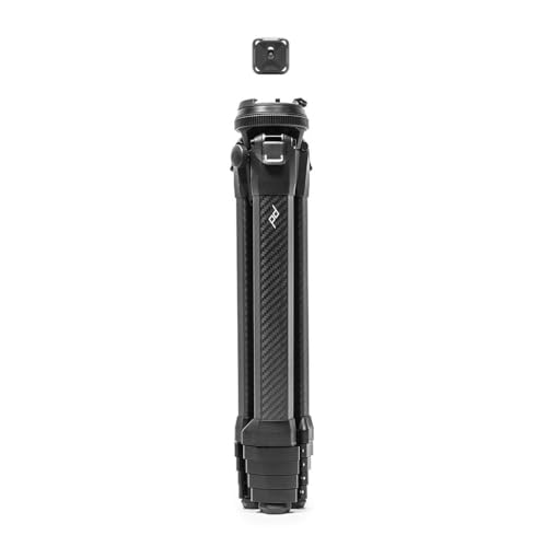 Peak Design Travel Tripod, Carbon Fiber, Compact Design, Quick Setup and Takedown, Pro-Level Stability, Ergonomic Ball Head, Compact and Portable Travel Tripod for Camera and Phone, 20 lb Capacity