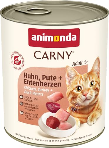 (-26%) animonda Carny Katzen Nassfutter Huhn + Pute + Entenherzen (6 x 800g)