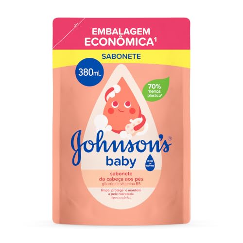 Sabonete Líquido Refil Glicerina Da Cabeça Aos Pés Johnson's Baby, 380ml