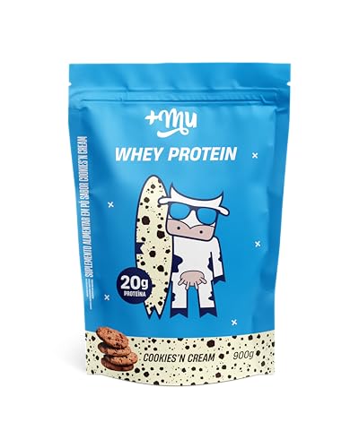 +Mu Whey Concentrado Sabor Cookies and Cream 18g Proteina - Refil 900g | Textura Cremosa, Zero Adição de Açúcar, Rápida Absorção, Com Pedacinhos de Biscoito