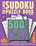 The Large Sudoku Puzzle Book Volume 1 500 Easy To Hard Sudoku For Adults And Kids Suitable For All Levels From Beginners To Seniors Brain Quake Sudoku