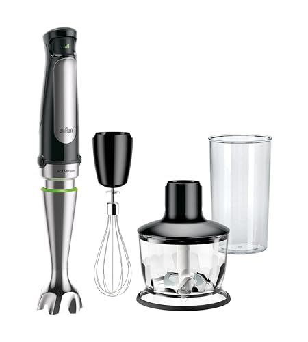 Braun MultiQuick 7 3-in-1 Immersion Blender with Food Processor – Powerful Handheld Electric Stick Blender - Emulsifier for Chopping, Beating & Whisking - Ideal for Soup, Puree, Smoothies & More