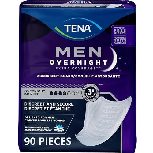 TENA Incontinence Guards, Overnight Absorbency & Advanced Odor Protection, Incontinence Guards for Men, 96 ct
