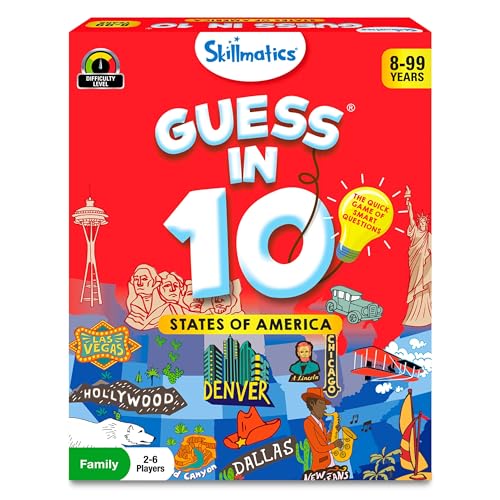 Skillmatics Guess in 10 States of America, Educational Travel Toys, Stocking Stuffers for Boys, Girls, and Kids Who Love Card Games, Geography and History, for Ages 8, 9, 10 and Up