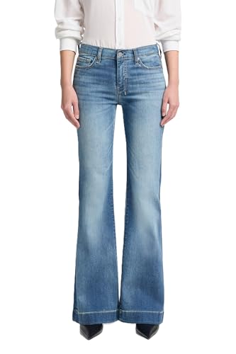 7 For All Mankind Womens Tailorless Dojo Wide Leg Trouser Jeans, Distressed Authentic Light, 28
