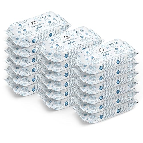 (-10%) by Amazon Ultra Sensitive Babyfeuchttücher 1080 Tücher, unparfümiert, 18 Packungen à 60 Stück