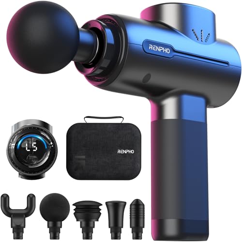RENPHO Massage Gun Deep Tissue, Portable Percussion Massager for Back and Neck, Gifts for Men Women, Handheld Device with Carry Case, Active